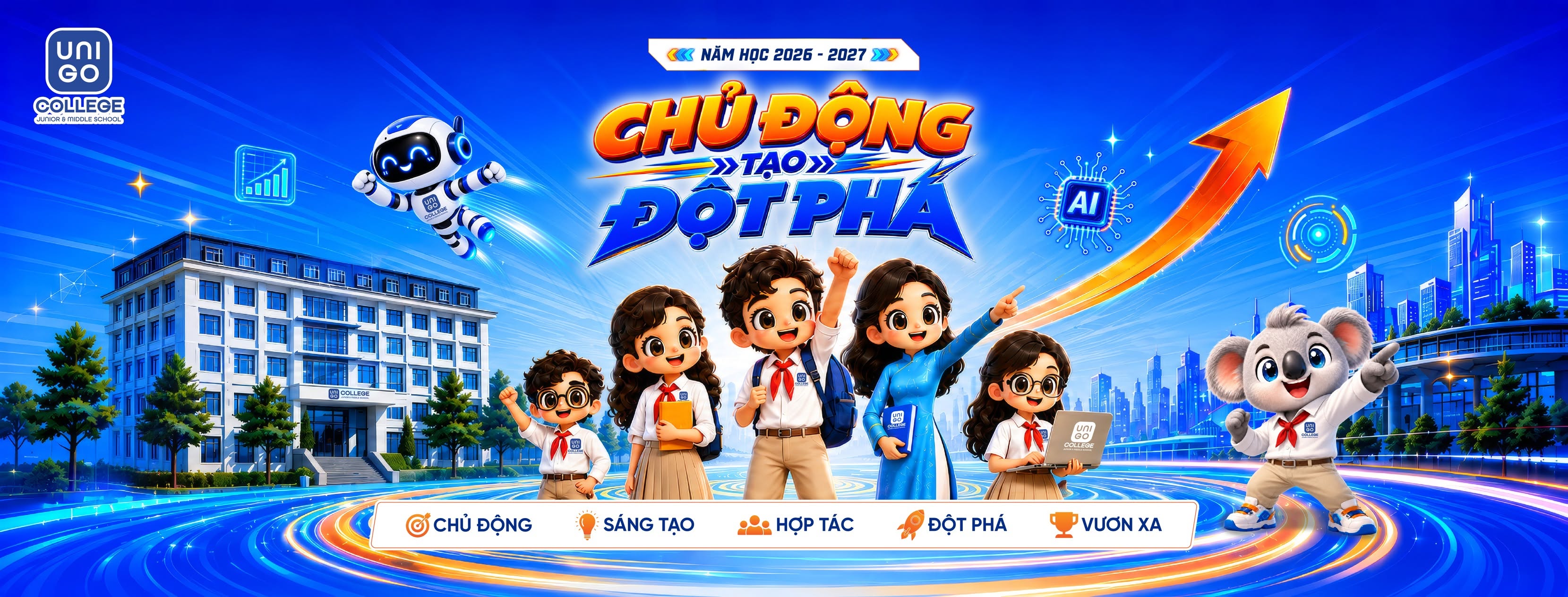 UNIGO CÔNG BỐ CHỦ ĐỀ NĂM HỌC 2026-2027: CHỦ ĐỘNG TẠO ĐỘT PHÁ 